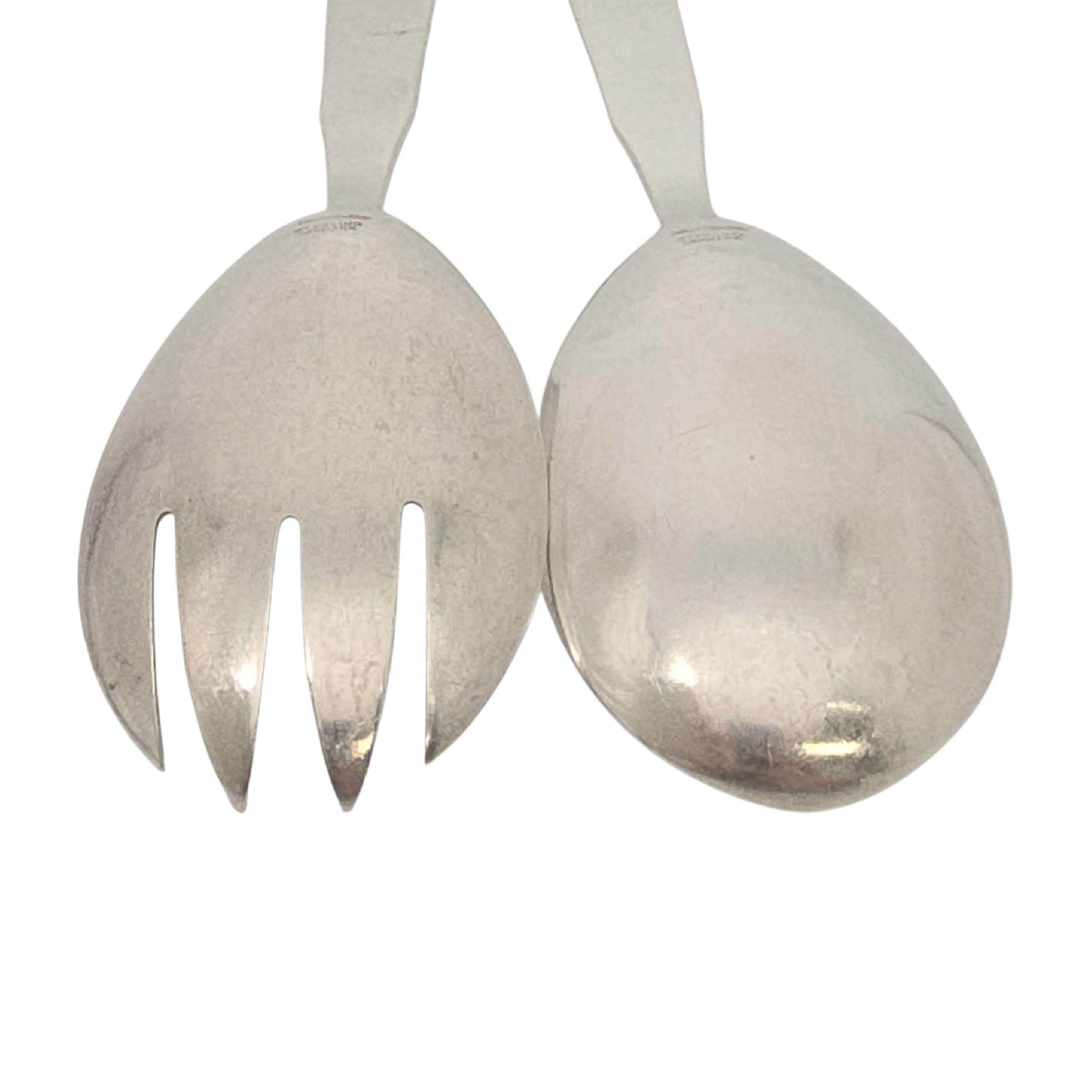 Set de service fourchette et cuillère à salade en argent Sterling Denmark #23227 en vente 3