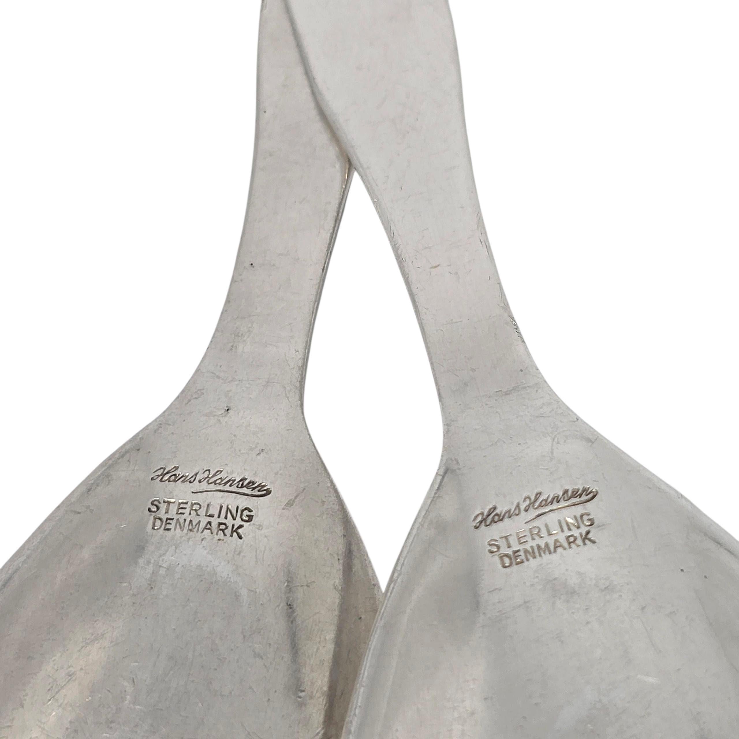 Set de service fourchette et cuillère à salade en argent Sterling Denmark #23227 en vente 4