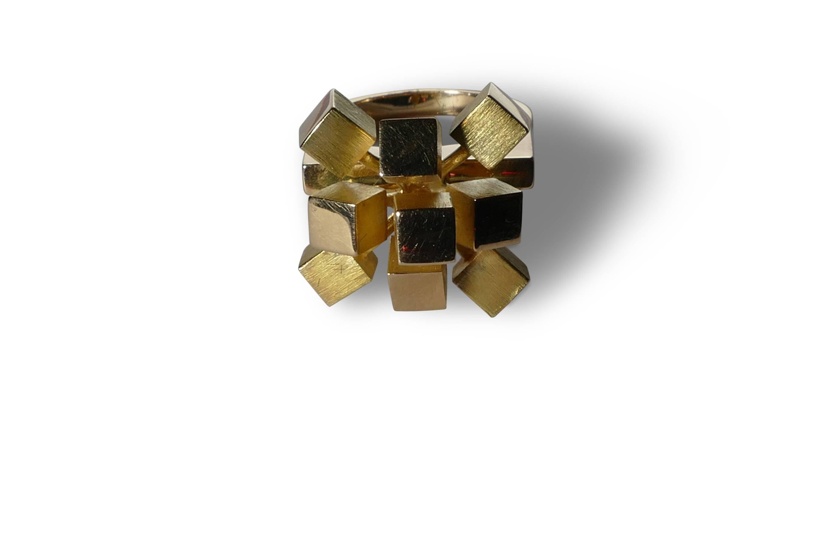 Hans Hansen Gold Modernist Ring In Excellent Condition In Brussels, BE