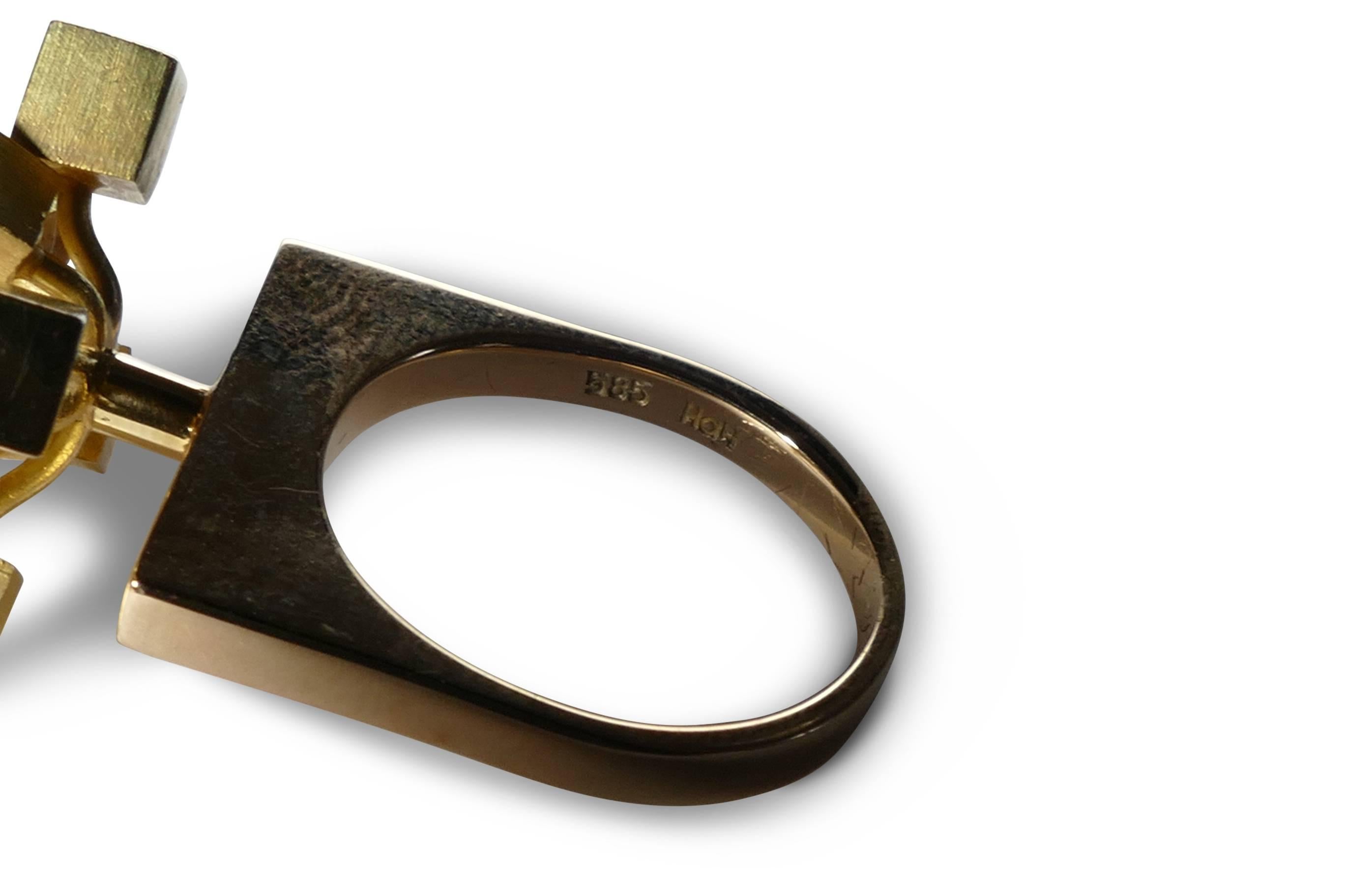 Women's Hans Hansen Gold Modernist Ring