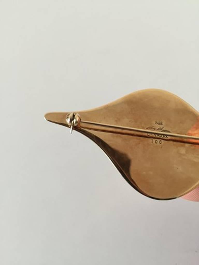 Hans Hansen Modern Brooch in 18 Carat Gold No 106 For Sale 1