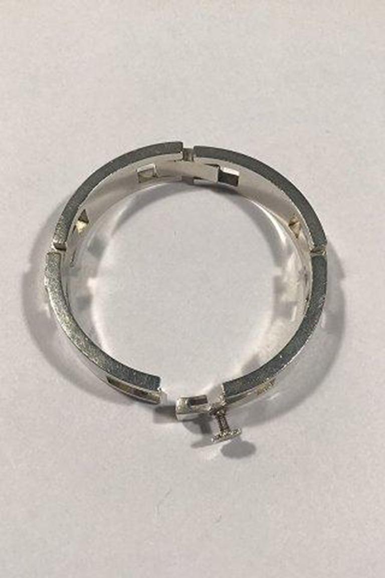 Hans Hansen Modern Sterling Silver Bracelet In Good Condition For Sale In Copenhagen, DK