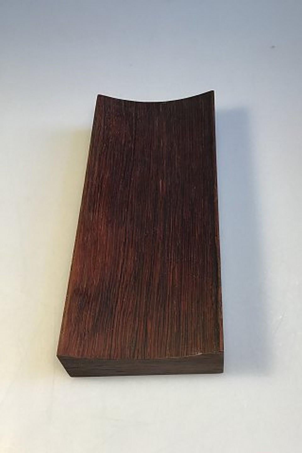 Danish Hans Hansen Pentray Rosewood with Silver Inlay For Sale