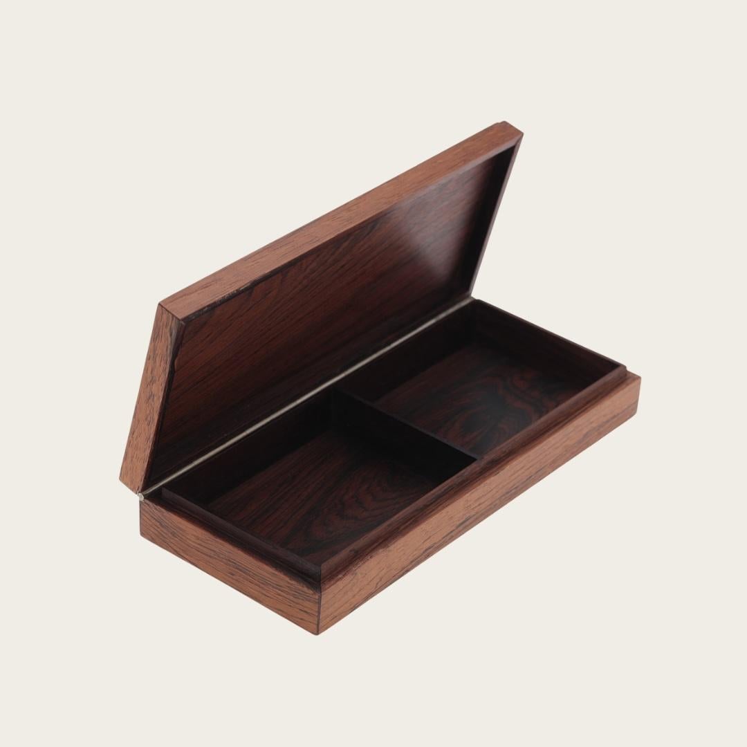 Hans Hansen Rosewood Box with Sterling Silver Inlay en vente 1