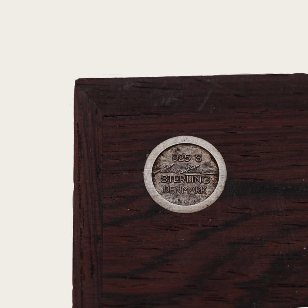 Hans Hansen Rosewood Box with Sterling Silver Inlay en vente 2