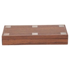 Hans Hansen Rosewood Box with Sterling Silver Inlay