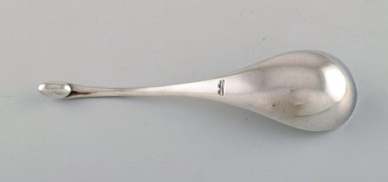 Danish Hans Hansen Silver Cutlery, Rare Spoon in Sterling Silver, Mid-20th Century