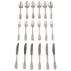 Hans Hansen Silver Cutlery Susanne in Sterling Silver, Complete Lunch Service