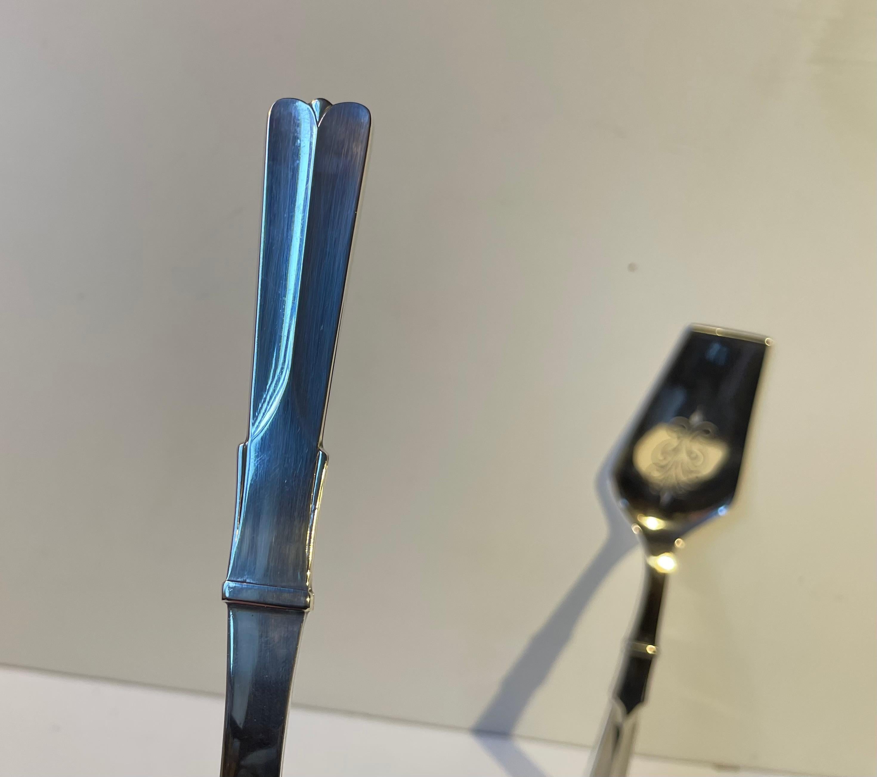 Hans Hansen Silver Fish Serving Set - Dessin no. 7 - 'Arvesølv' In Good Condition For Sale In Esbjerg, DK