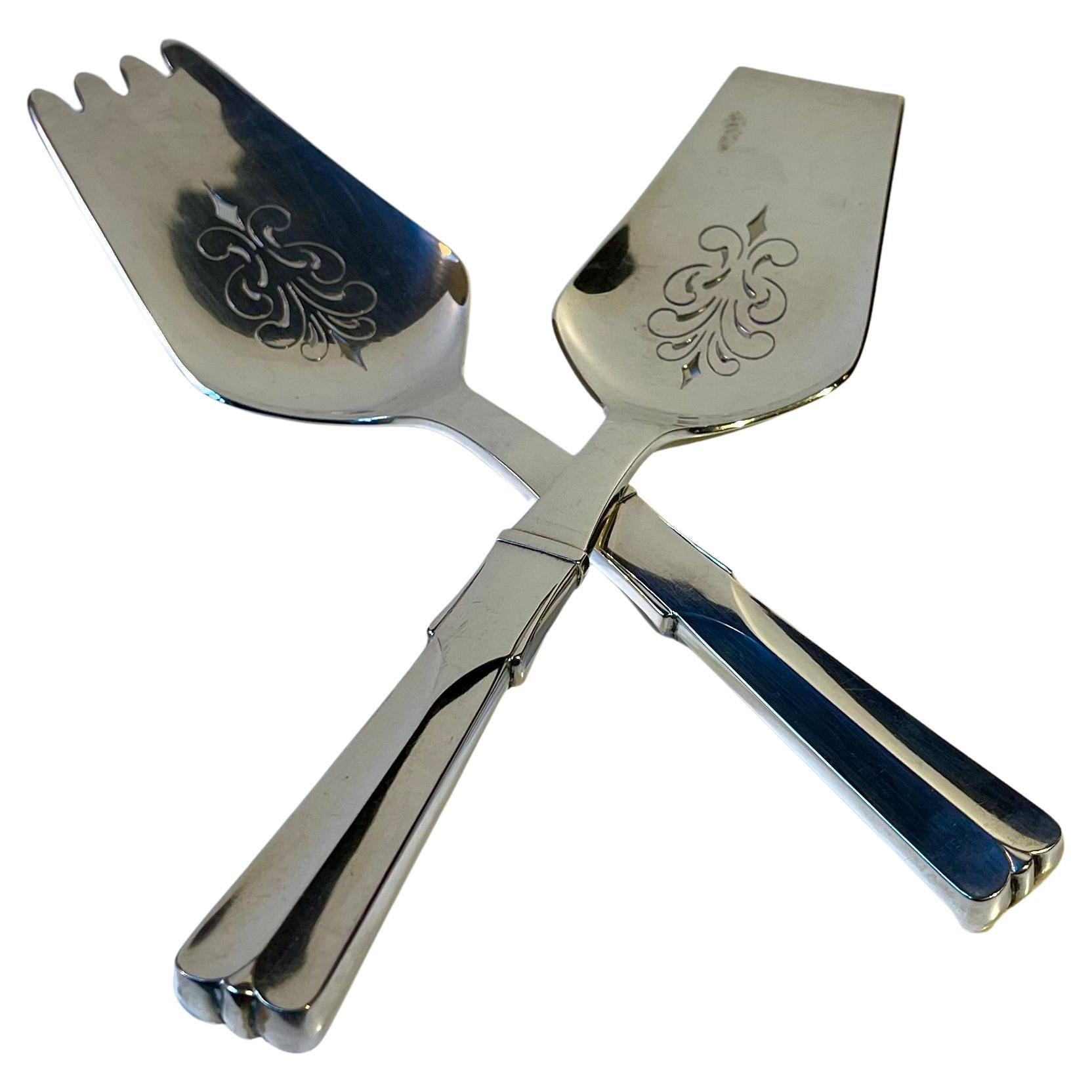 Hans Hansen Silver Fish Serving Set - Dessin no. 7 - 'Arvesølv' For Sale 3