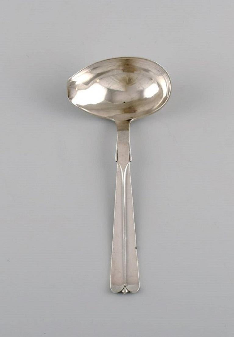 Danish Hans Hansen Silverware No. 7. Art Deco Sauce Spoon in Sterling Silver, 1930s For Sale