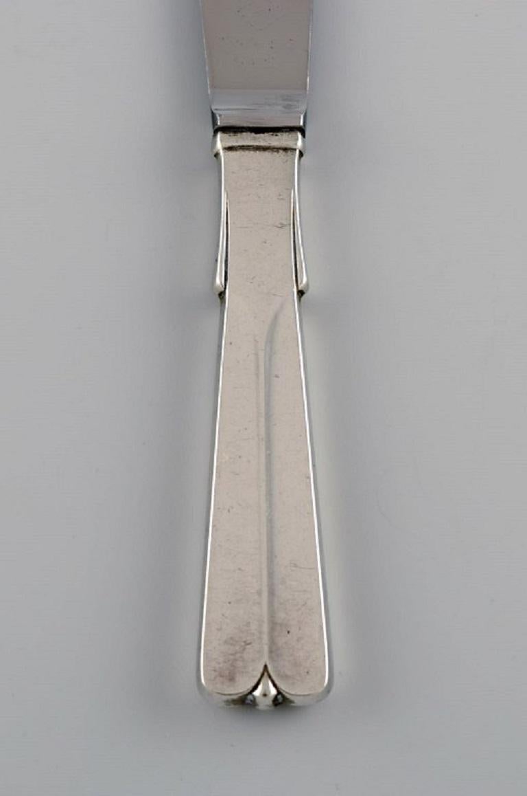 Danish Hans Hansen Silverware No. 7, Four Art Deco Fruit Knives in Silver and Steel For Sale