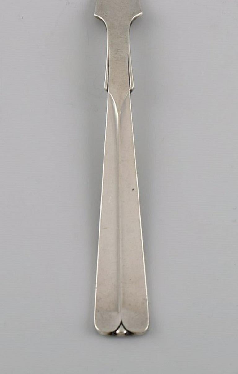 Hans Hansen Silverware No. 7. Two Art Deco Cold Meat Forks in Silver In Excellent Condition For Sale In Copenhagen, DK
