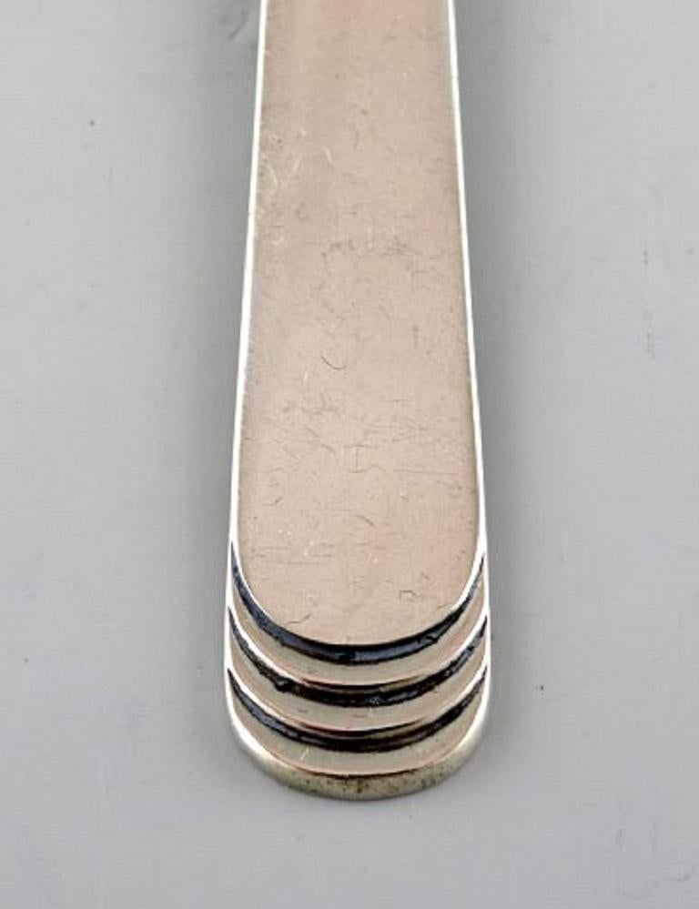 Art Deco Hans Hansen Silverware Number 15, Sugar Spoon in Silver, 2 Pieces For Sale