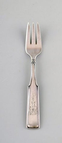 Hans Hansen Silverware Number 2, Set of 12 Pastry Forks in All Silver