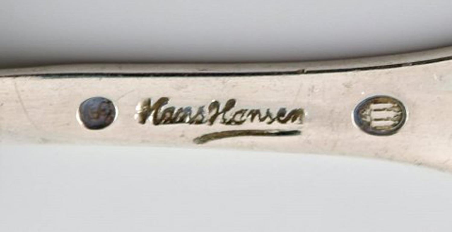 Hans Hansen Silberwaren Nummer 2, Satz von 8 Kaffeelöffeln in Silber, 1937 (Dänisch) im Angebot