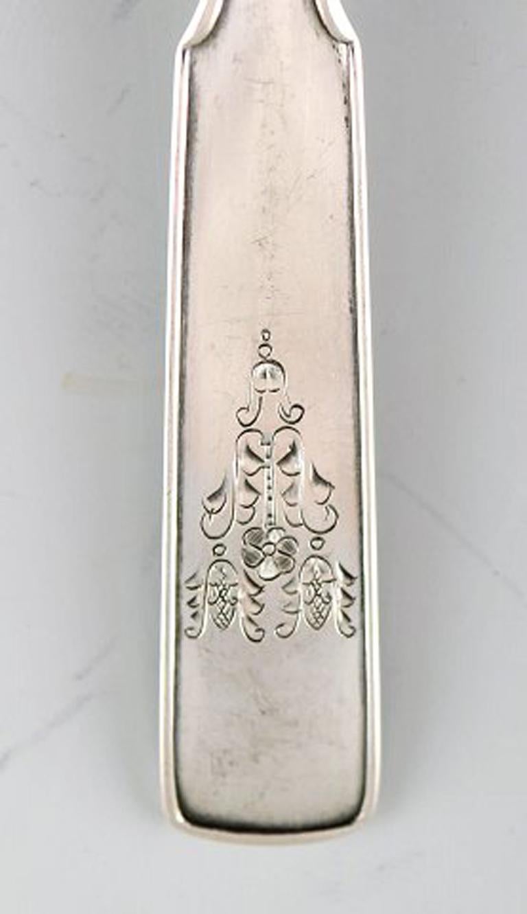 Art Deco Hans Hansen Silverware Number 2, Set of Six Coffee Spoons in All Silver For Sale