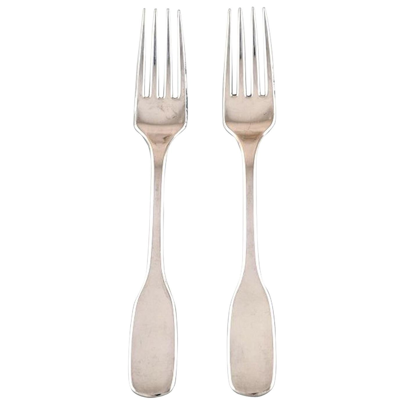 Hans Hansen Silverware Susanne, Dinner Fork in Sterling Silver, 2 Pieces For Sale