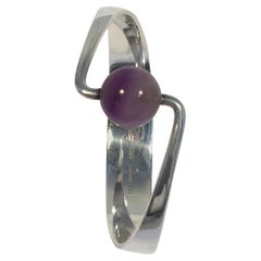 Hans Hansen Sterling Silver Arm Ring No 244 with Amethyst
