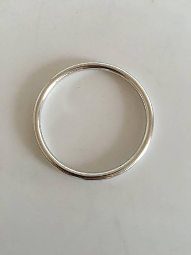 Hans Hansen Sterling Silver Bangle Bracelet #204. Measures 6.1 cm Inner Measurement.