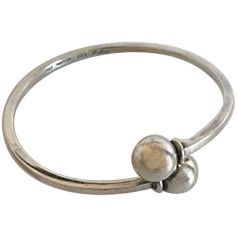 Hans Hansen Sterling Silver Bangle Bracelet #207 For Sale