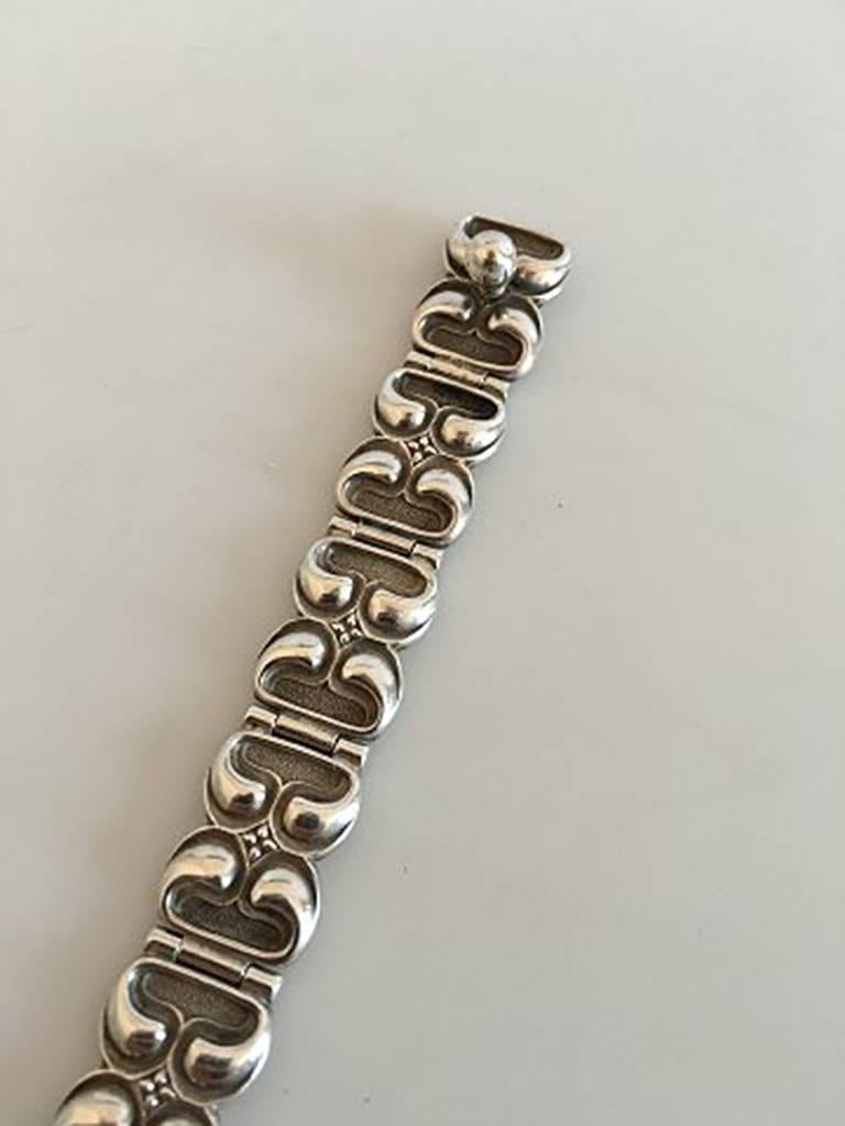 Hans Hansen Sterling Silver Bracelet. Measures 18 cm / 7 3/32 in. and is in good condition. Weighs 27.6 g / 0.97 oz