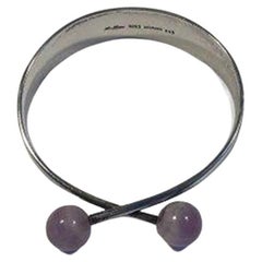 Hans Hansen Sterling Silver Bracelet No 243 Purple Quartz