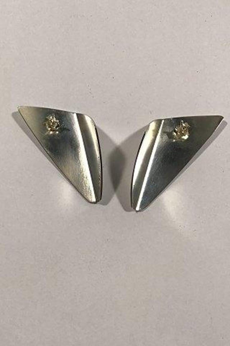 20th Century Hans Hansen Sterling Silver Ear Studs For Sale