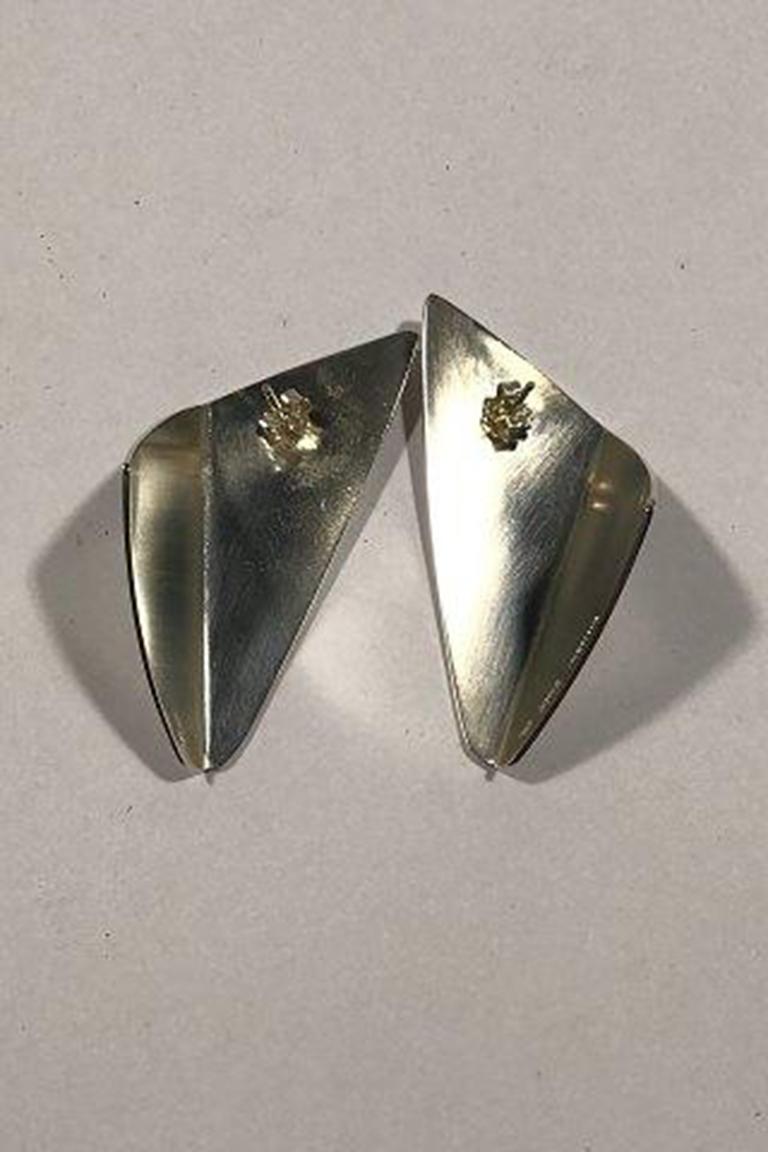 Hans Hansen Sterling Silver Ear Studs For Sale 1