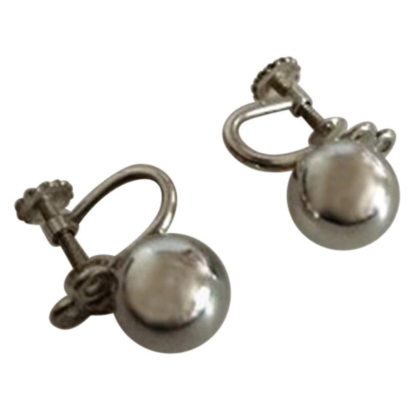 Hans Hansen Sterling Silver Earrings/Screws For Sale