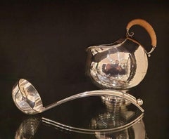 Hans Hansen Sterling Silver Gravy Boat with Spoon