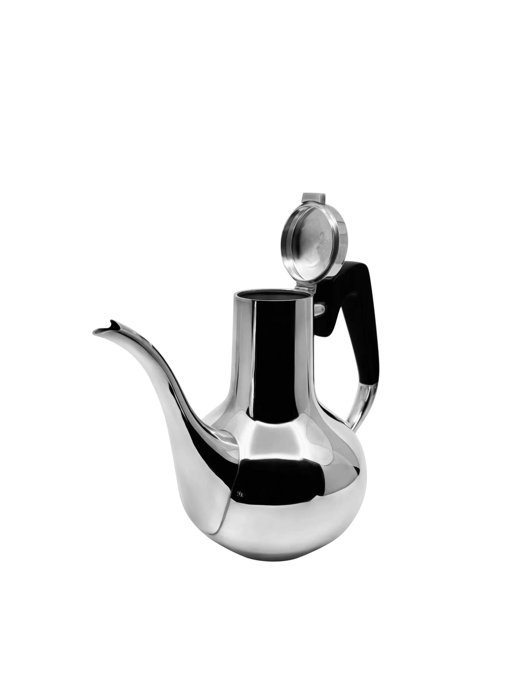 Danish Hans Hansen Sterling Silver Mid-Century Coffee Pot
