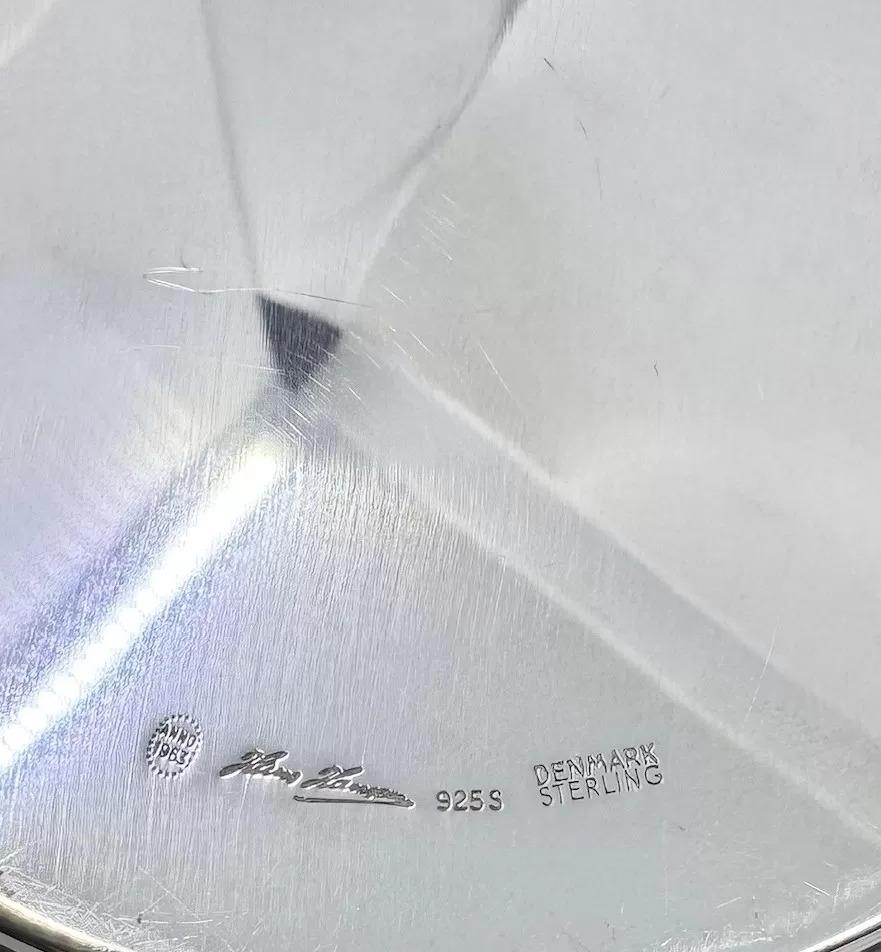 Hans Hansen Juego de vinagreras de plata de ley de mediados de siglo Hecho a mano en venta
