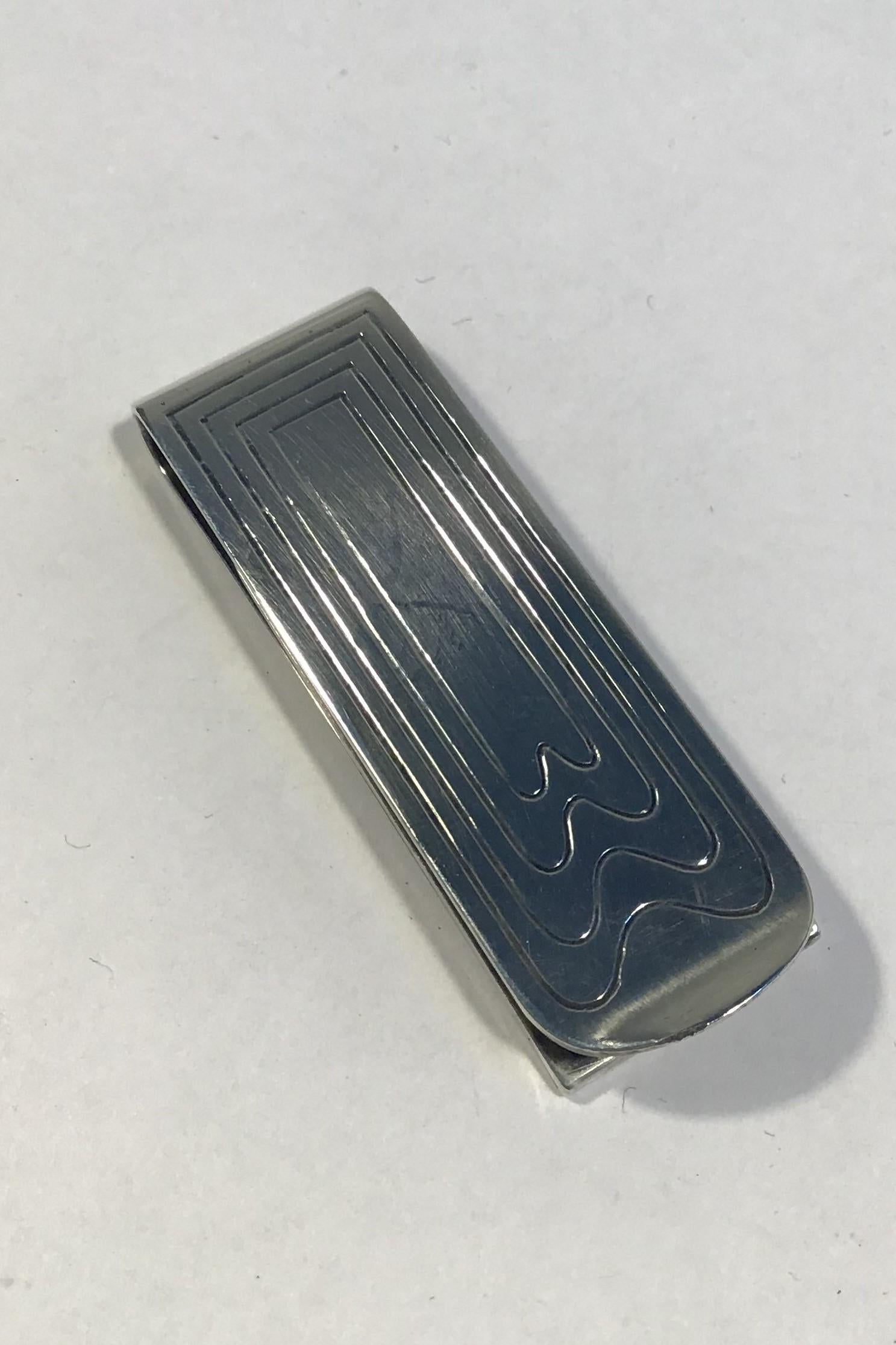 Hans Hansen Sterling Silver Money Clip No 806 In Good Condition In Copenhagen, DK