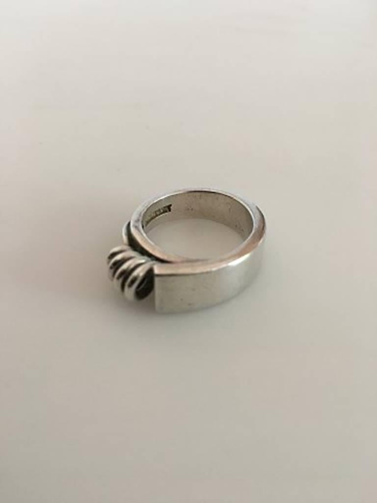 Hans Hansen Sterling Silver Ring. Ring Size 52 / US 6. Weighs 9.5 g / 0.34 oz.