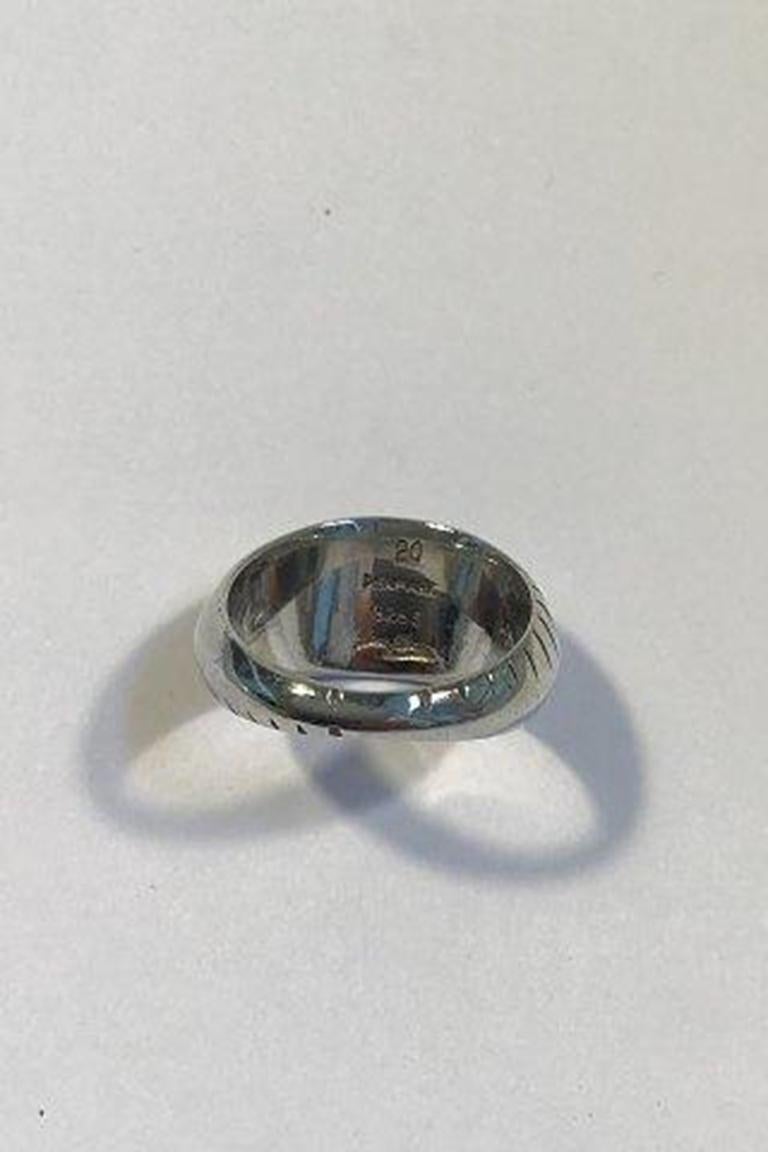 Hans Hansen Sterling Silver Ring No 20 In Good Condition For Sale In Copenhagen, DK