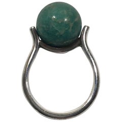 Hans Hansen Sterling Silver Ring with Aventurine