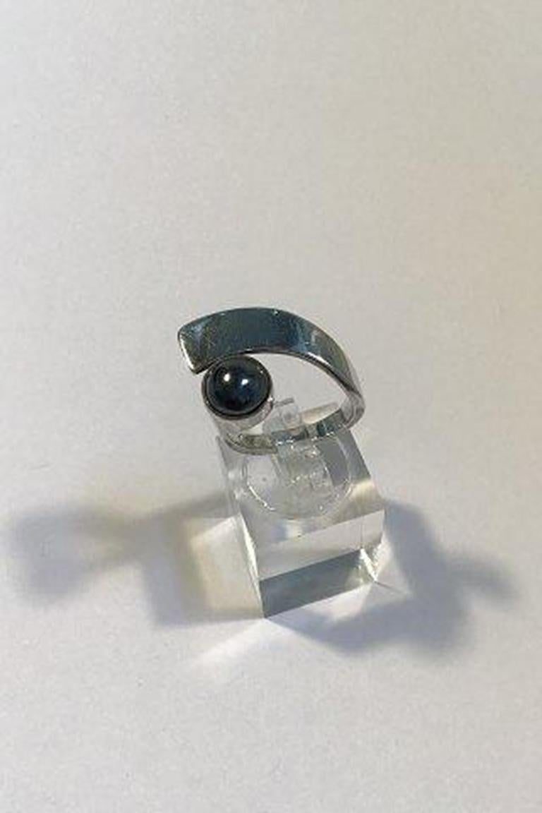 Argento 925 Anello Hans Hansen in argento sterling con ematite in vendita