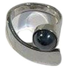 Hans Hansen Sterling Silver Ring with Hematite