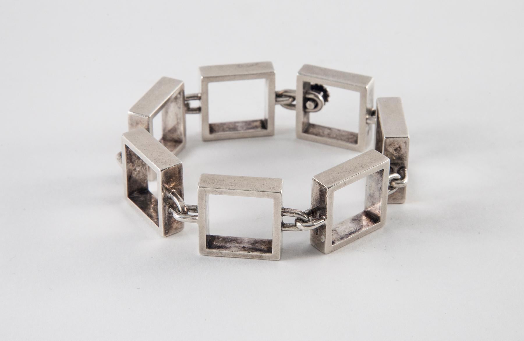 Hans Hansen Sterling Silver Square Link Bracelet
7.25
