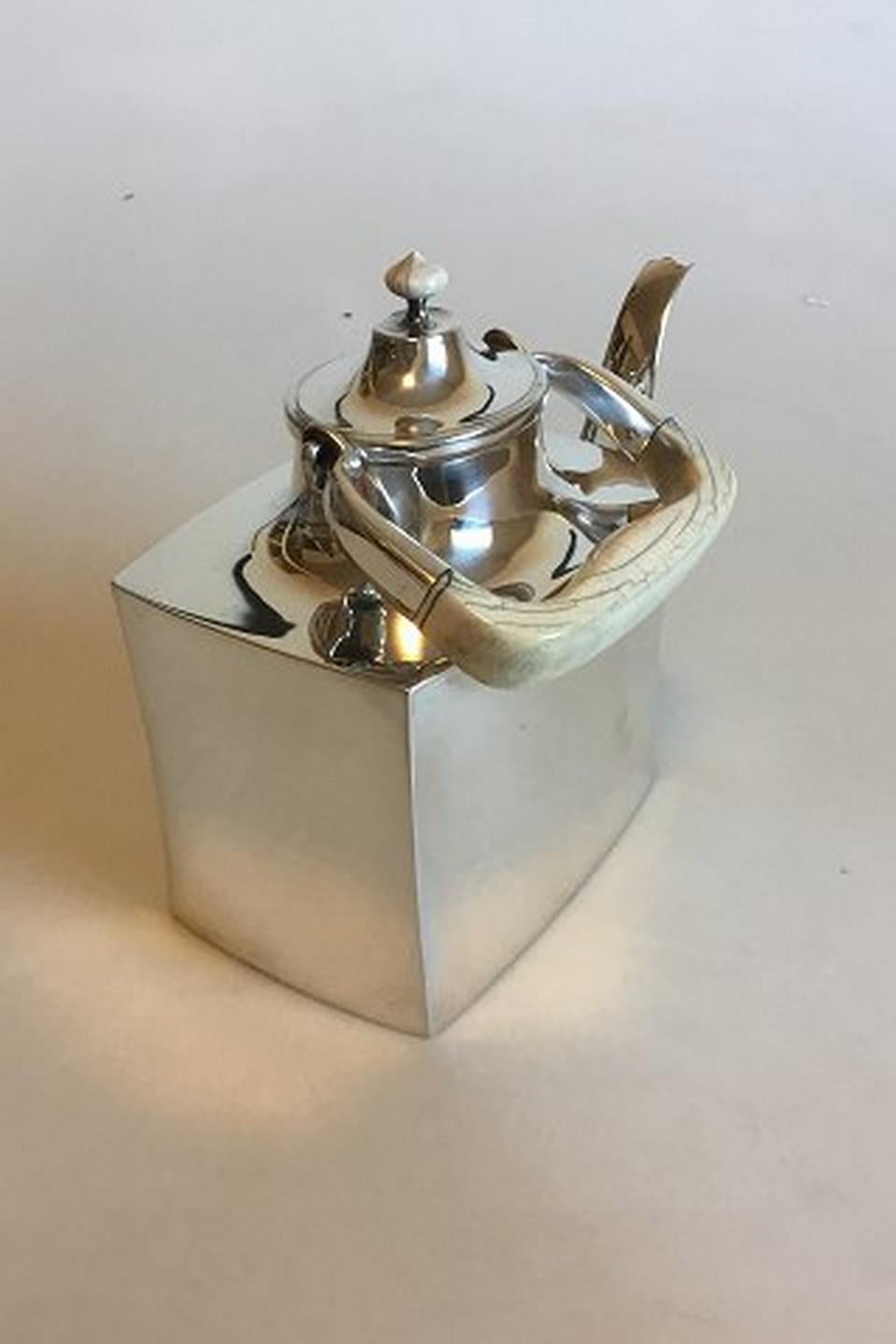 Art Deco Hans Hansen Sterling Silver Tea Pot No 454, from 1972