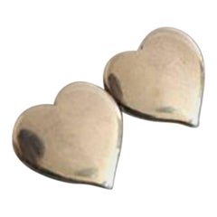 Hans Hansen Sterling Silver Two Hearts Brooch