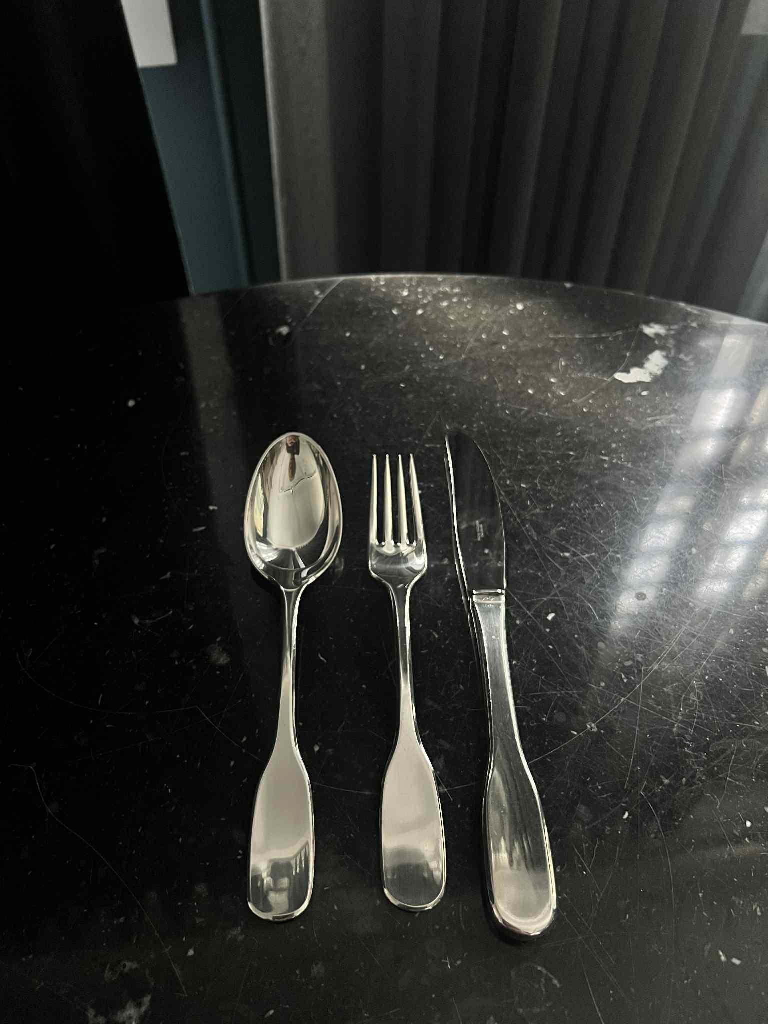 Mid-Century Modern Hans Hansen Susanne Sterling Silverware Set for 6 For Sale
