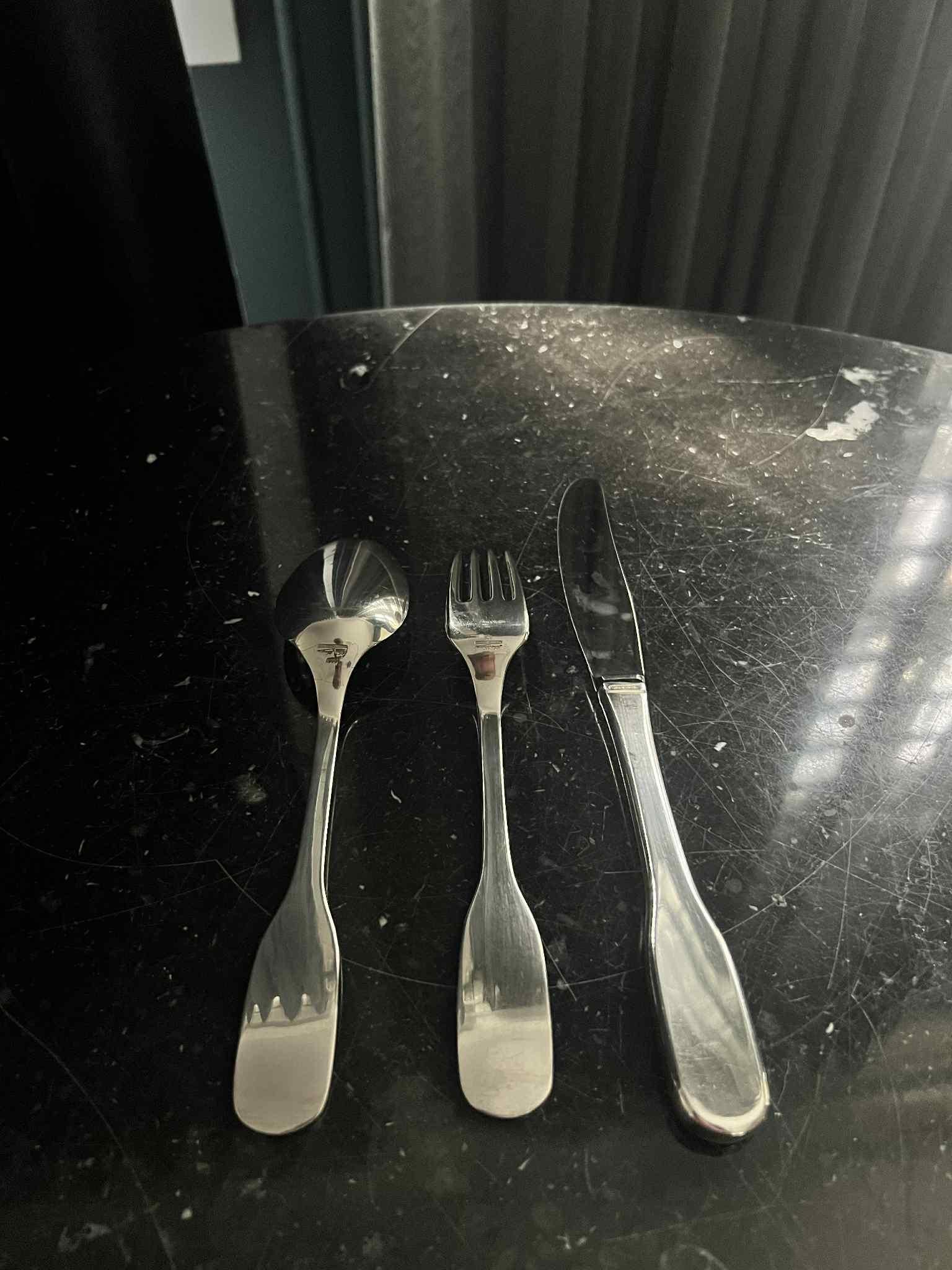 Hand-Crafted Hans Hansen Susanne Sterling Silverware Set for 6 For Sale