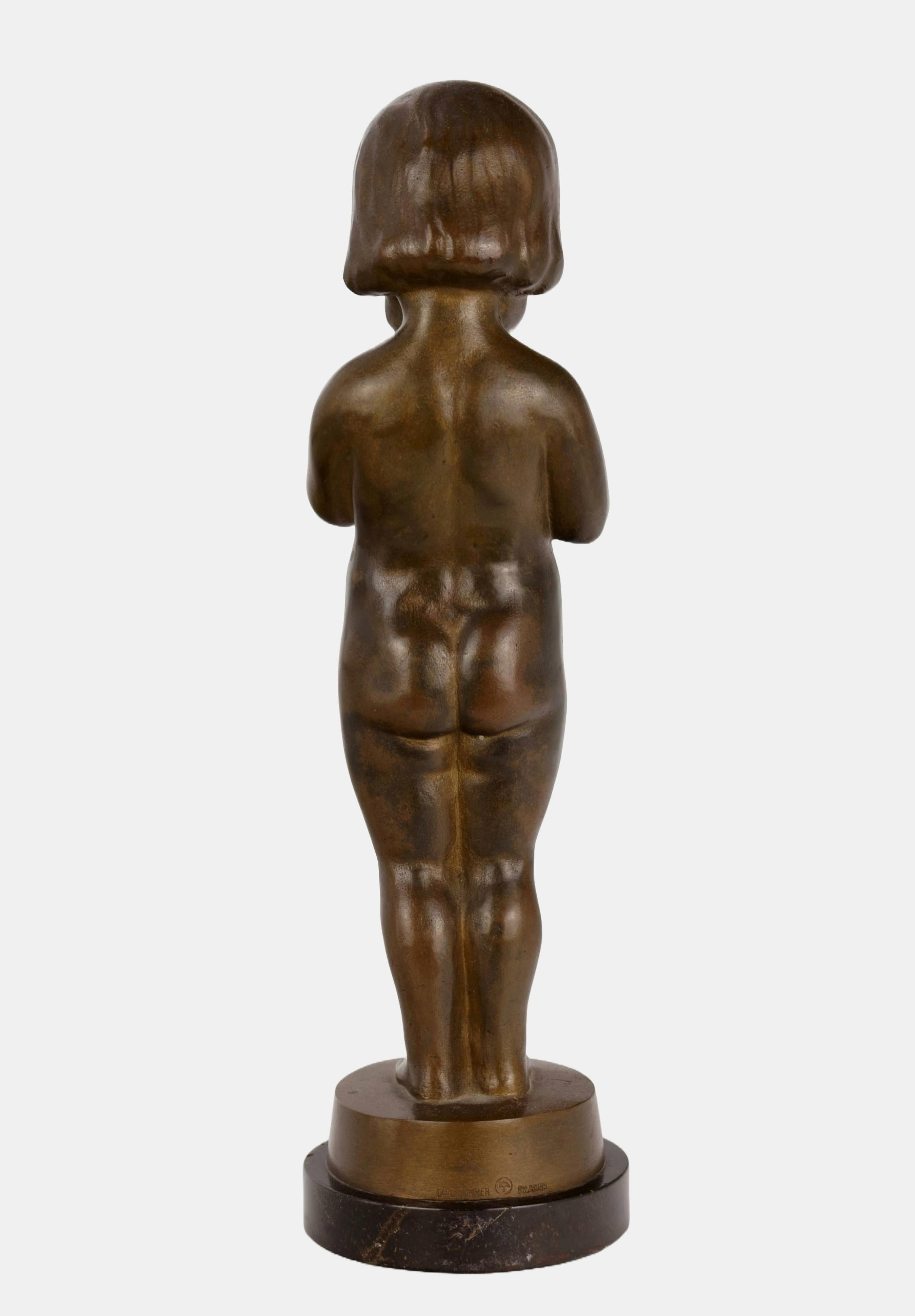 Garçon jouant du shawm / - La fugacité des sons - - Or Nude Sculpture par Hans Harders