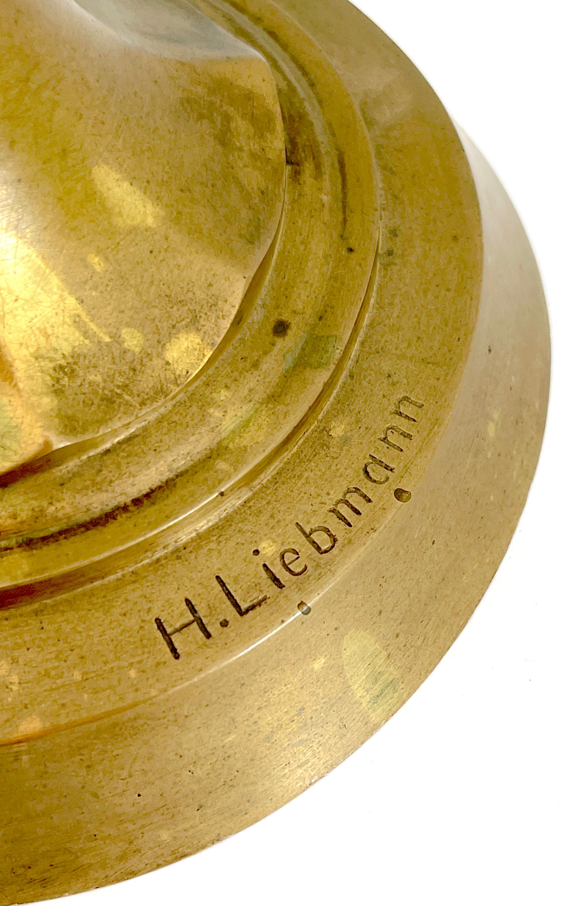 Hans Harry Liebmann, Pair Art Deco Bronze Draped Male Greco-Roman Candelabra  For Sale 5