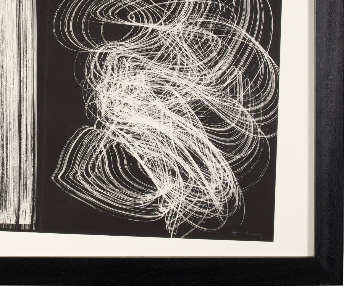 Modern Hans Hartung 1970s Signed and Numbered Black and White Lithograph For Sale