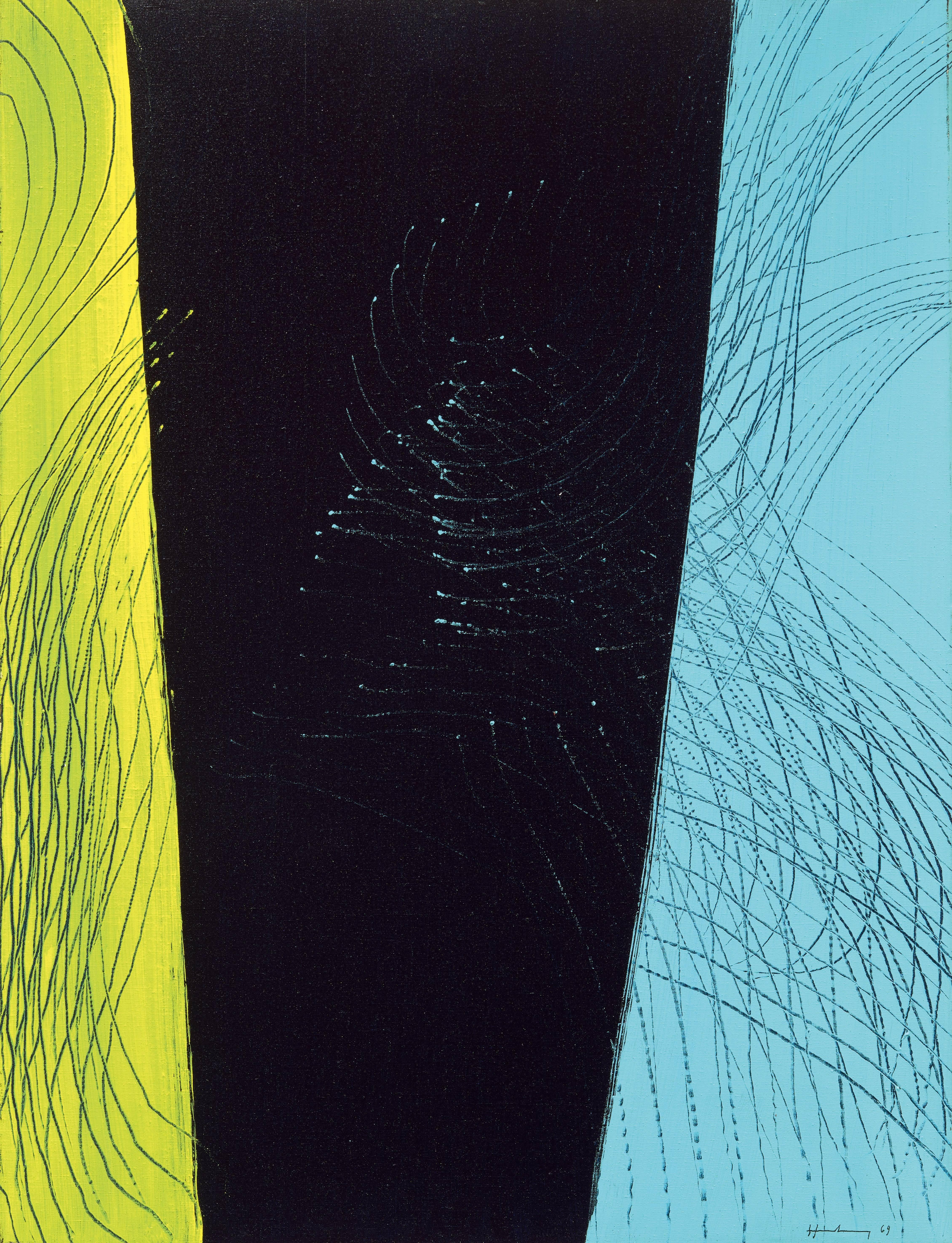 Abstract Painting di Hans Hartung - Senza titolo (Bezeichnet T1969-H29. 1969.)