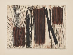 13 - Art Informel, Art abstrait, Gravure, Lignes, Brown, Black
