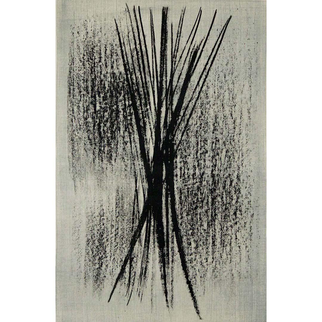 1958 original lithography by Hans Hartung Gris-bleu L51 of catalog raisonné For Sale 1
